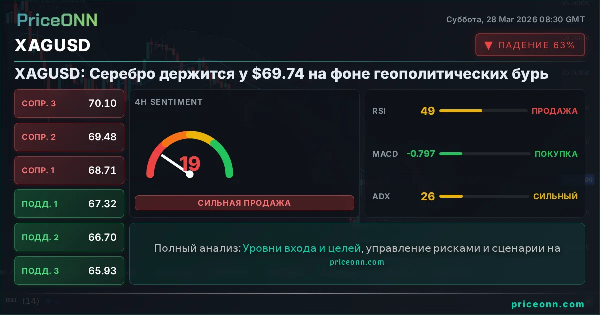 XAGUSD Технический Анализ | PriceONN