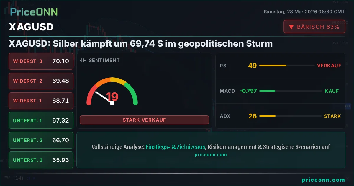 XAGUSD Technische Analyse | PriceONN
