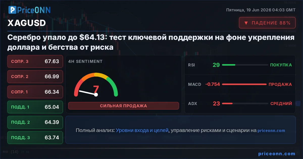 XAGUSD Технический Анализ | PriceONN