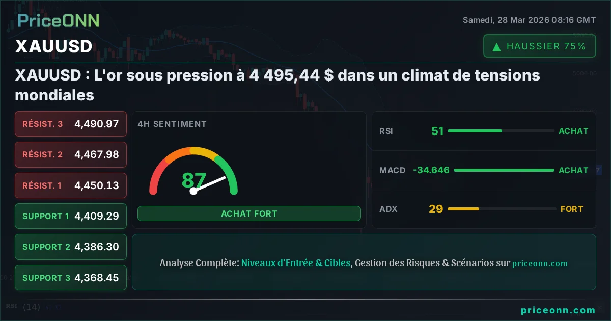 XAUUSD Analyse Technique | PriceONN