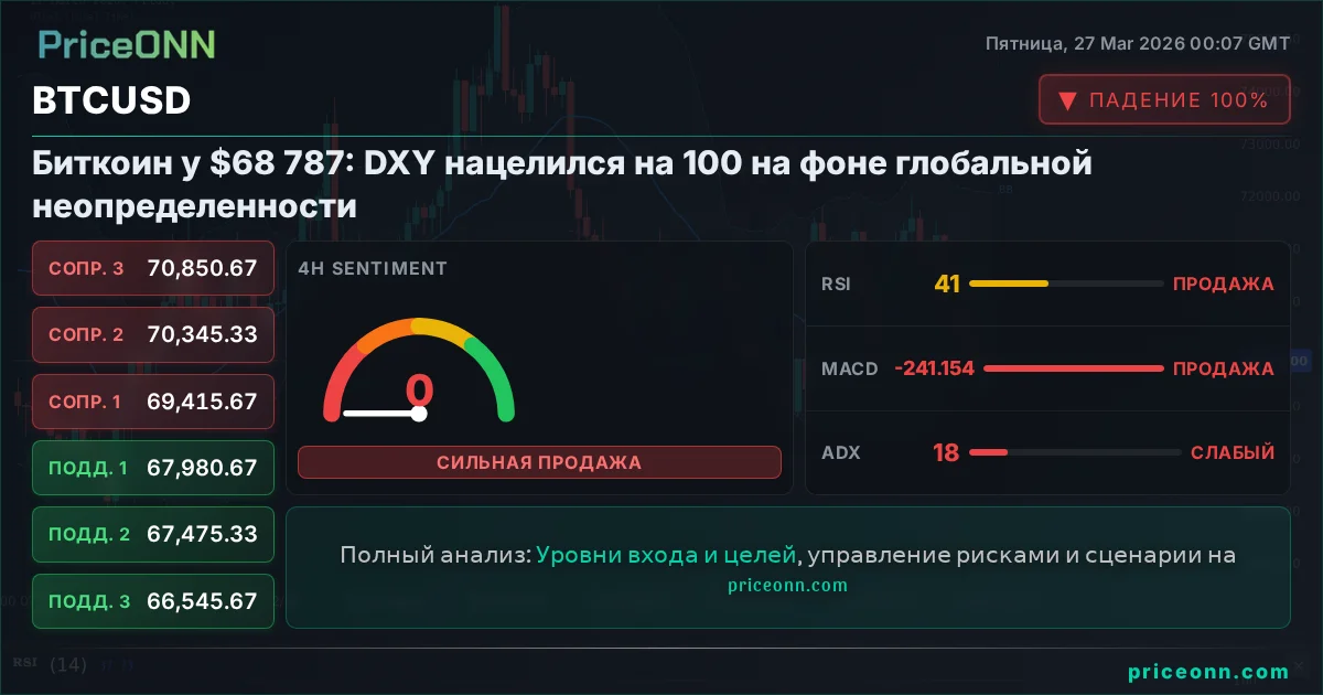 BTCUSD Технический Анализ | PriceONN