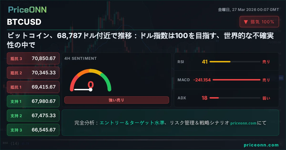 BTCUSD テクニカル分析 | PriceONN