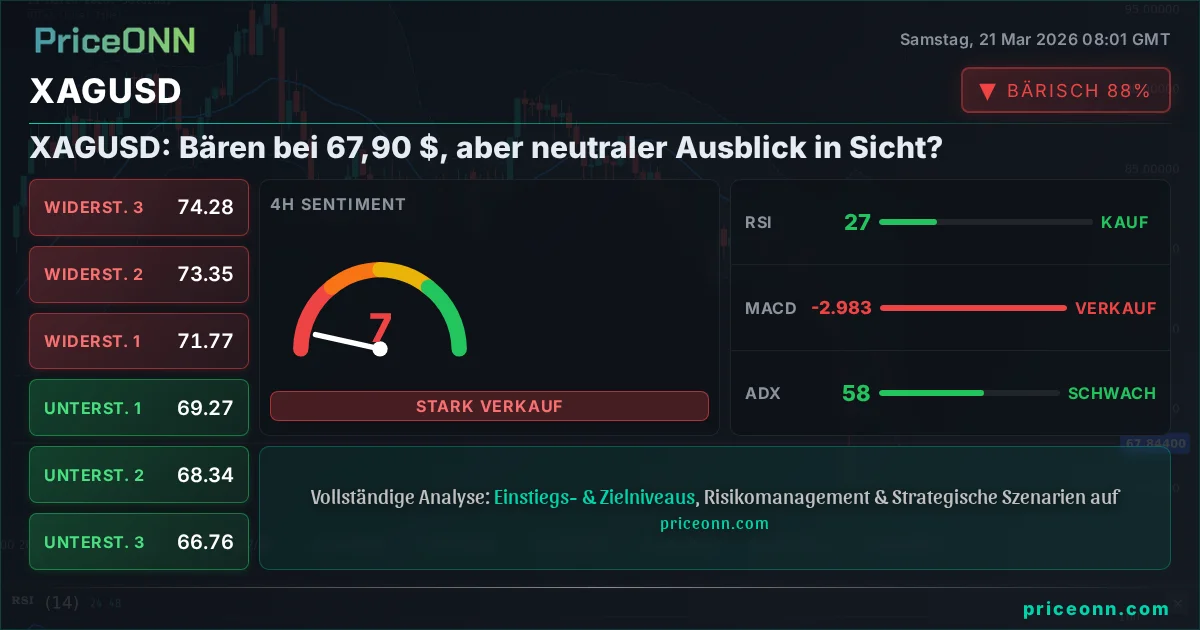 XAGUSD Technische Analyse | PriceONN