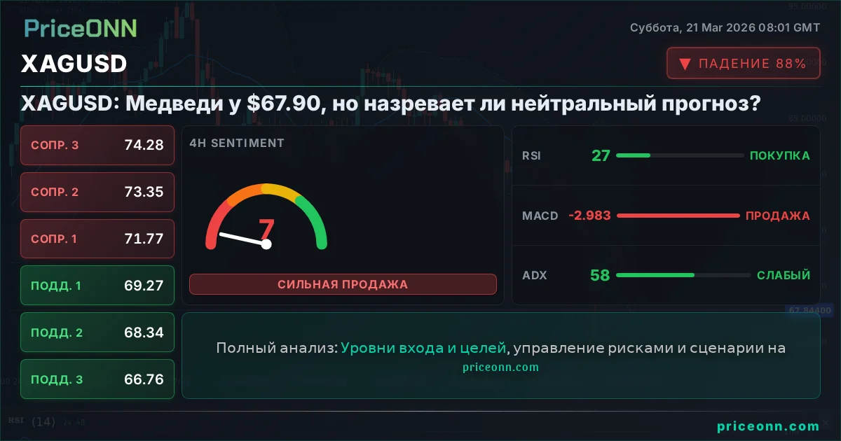 XAGUSD Технический Анализ | PriceONN
