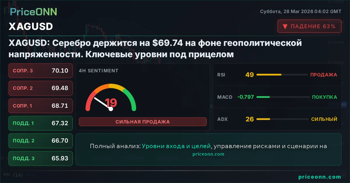 XAGUSD Технический Анализ | PriceONN