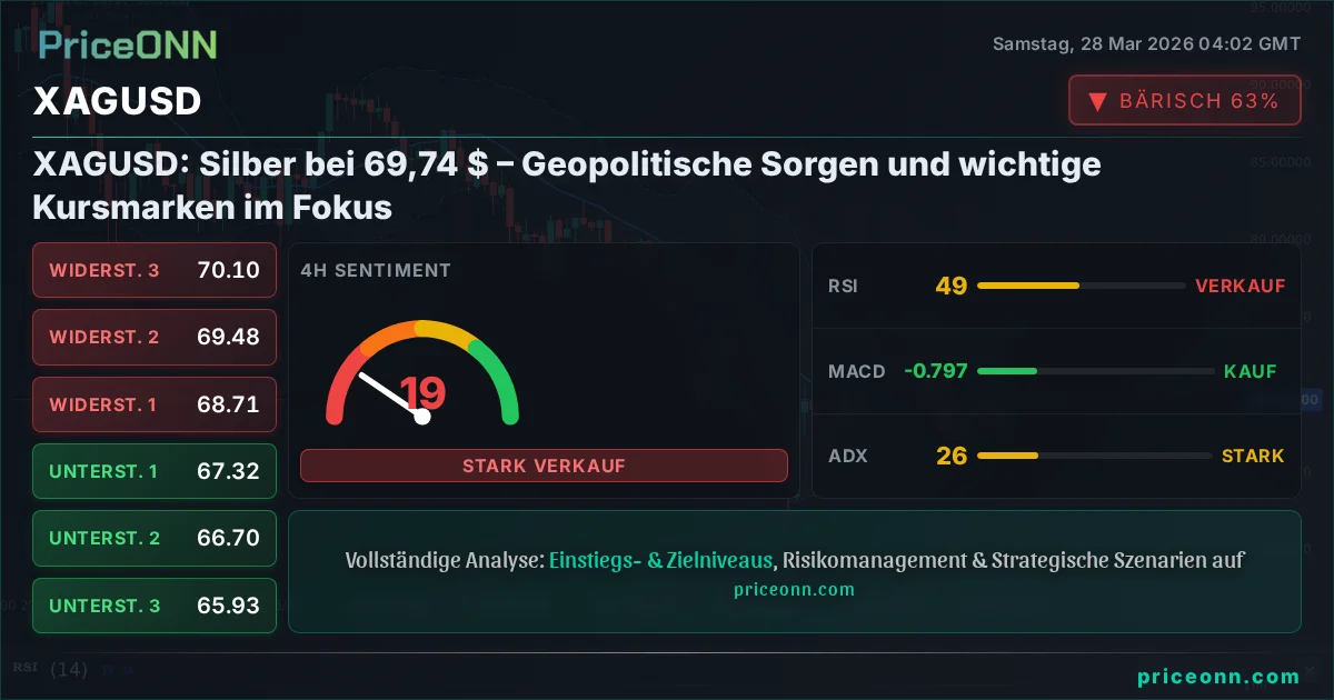 XAGUSD Technische Analyse | PriceONN