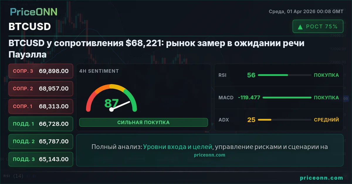 BTCUSD Технический Анализ | PriceONN