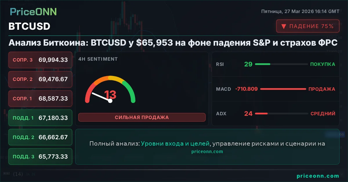 BTCUSD Технический Анализ | PriceONN