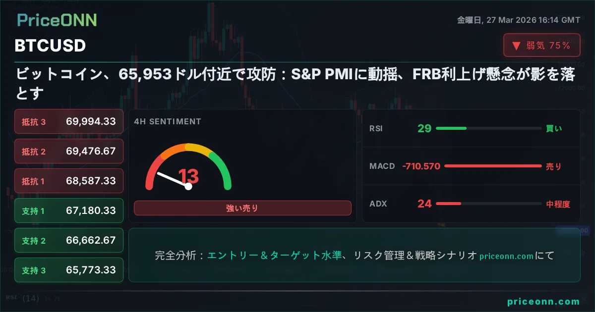 BTCUSD テクニカル分析 | PriceONN