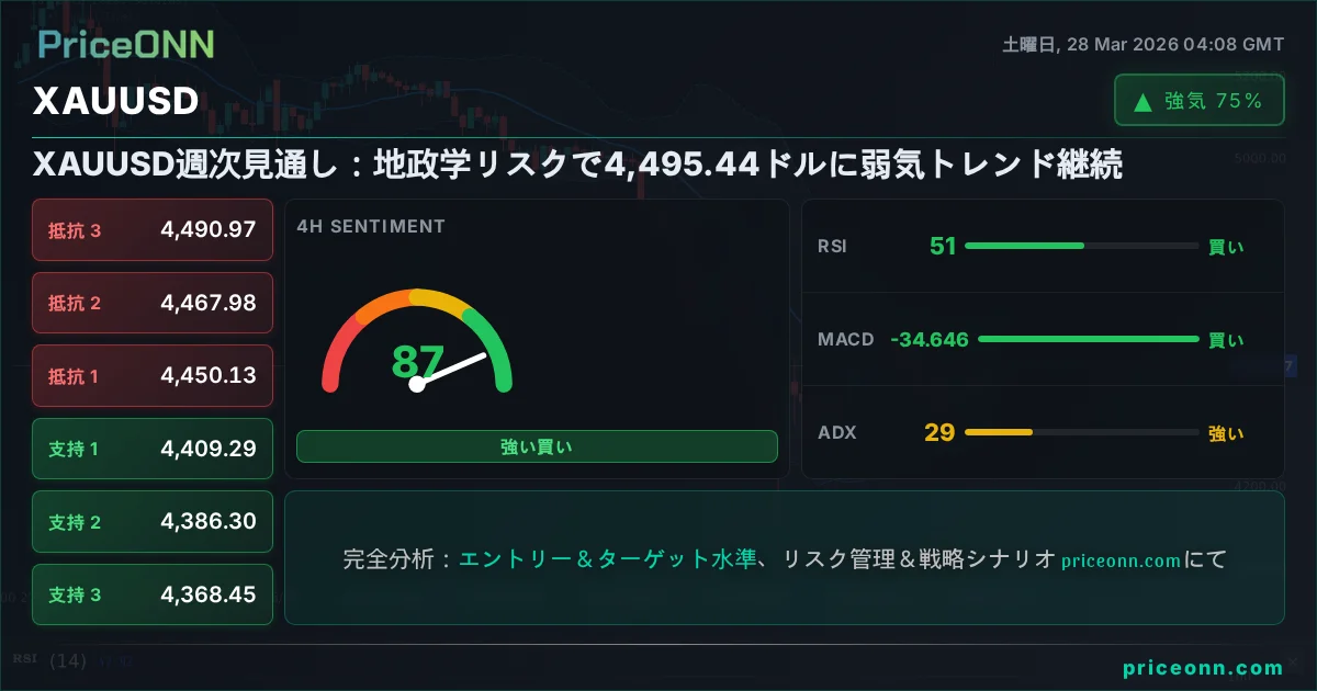 XAUUSD テクニカル分析 | PriceONN