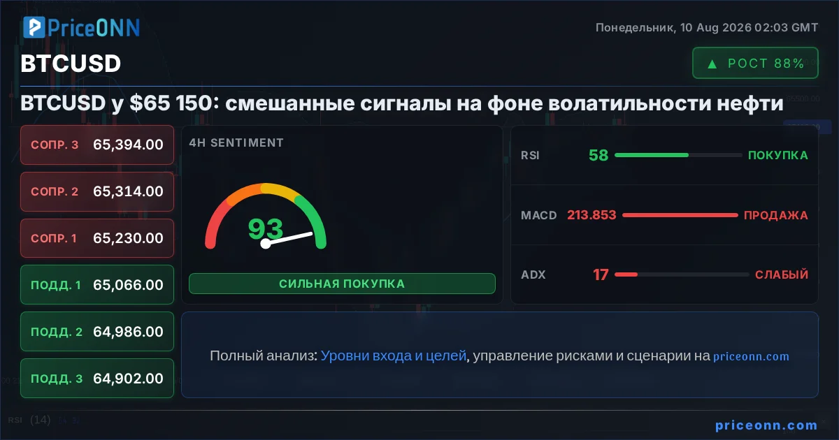 BTCUSD Технический Анализ | PriceONN