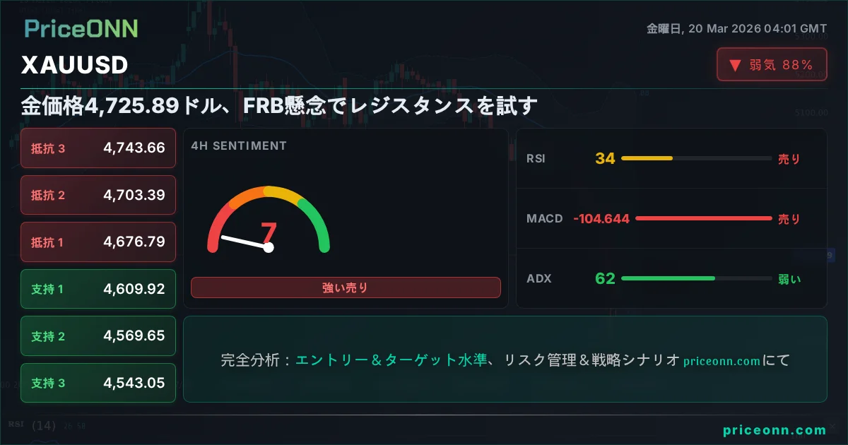 XAUUSD テクニカル分析 | PriceONN