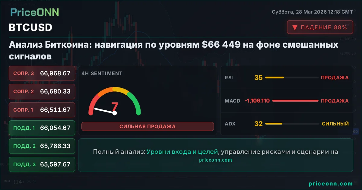 BTCUSD Технический Анализ | PriceONN