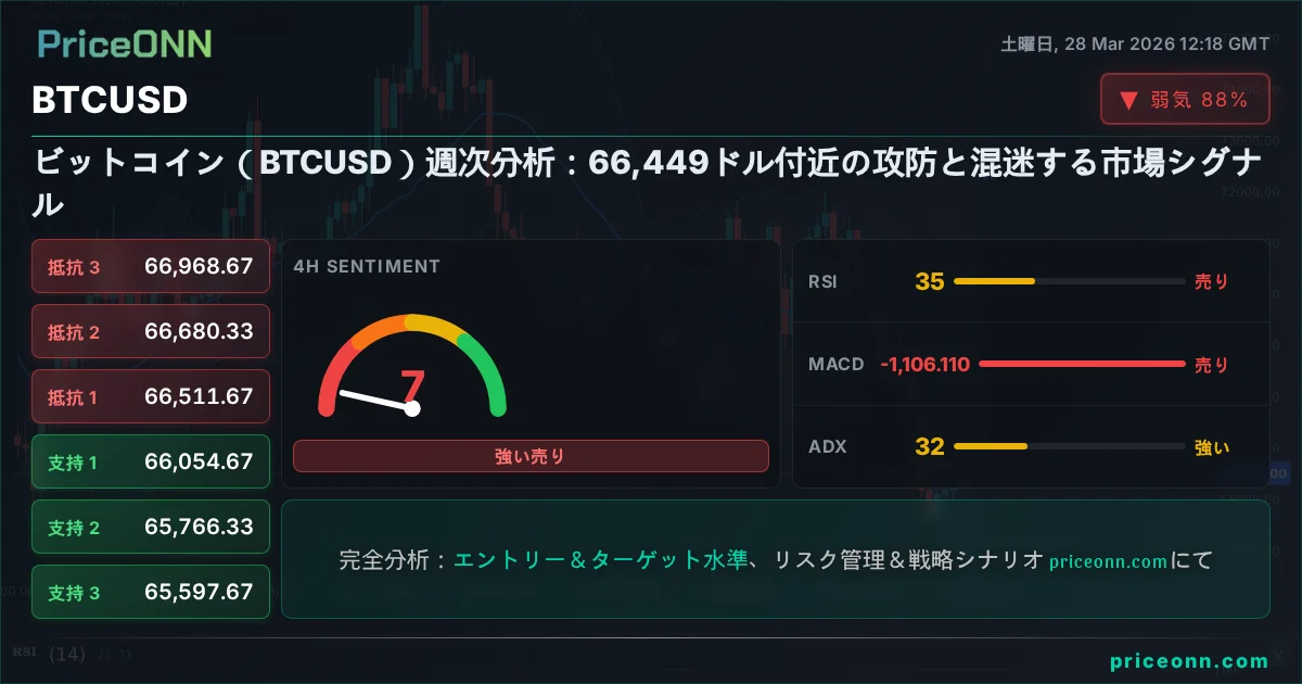 BTCUSD テクニカル分析 | PriceONN