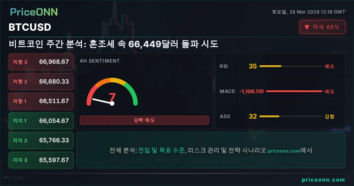 BTCUSD 기술적 분석 | PriceONN
