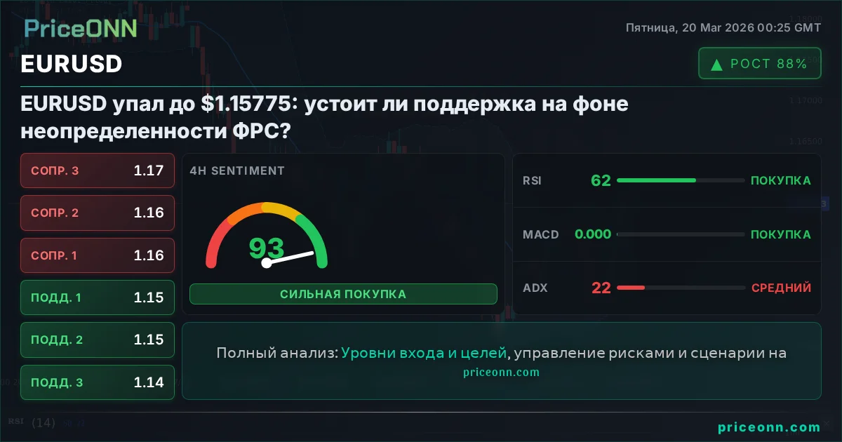 EURUSD Технический Анализ | PriceONN