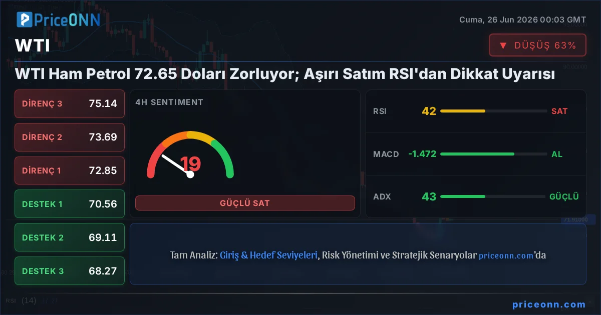 WTI Teknik Analiz | PriceONN