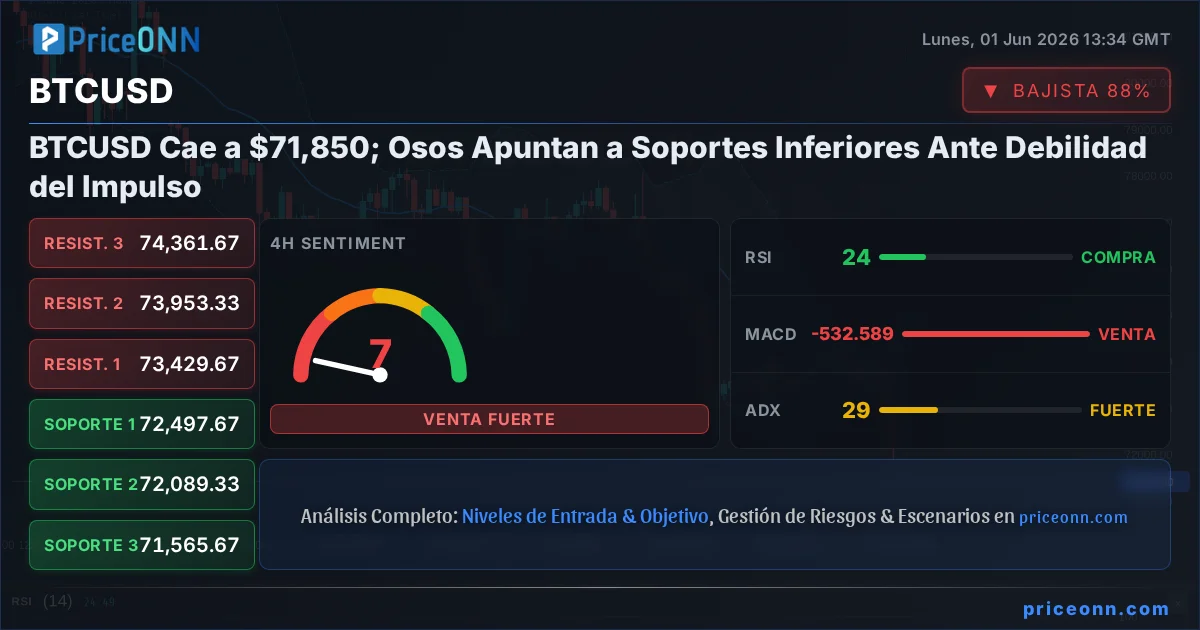 BTCUSD Análisis Técnico | PriceONN