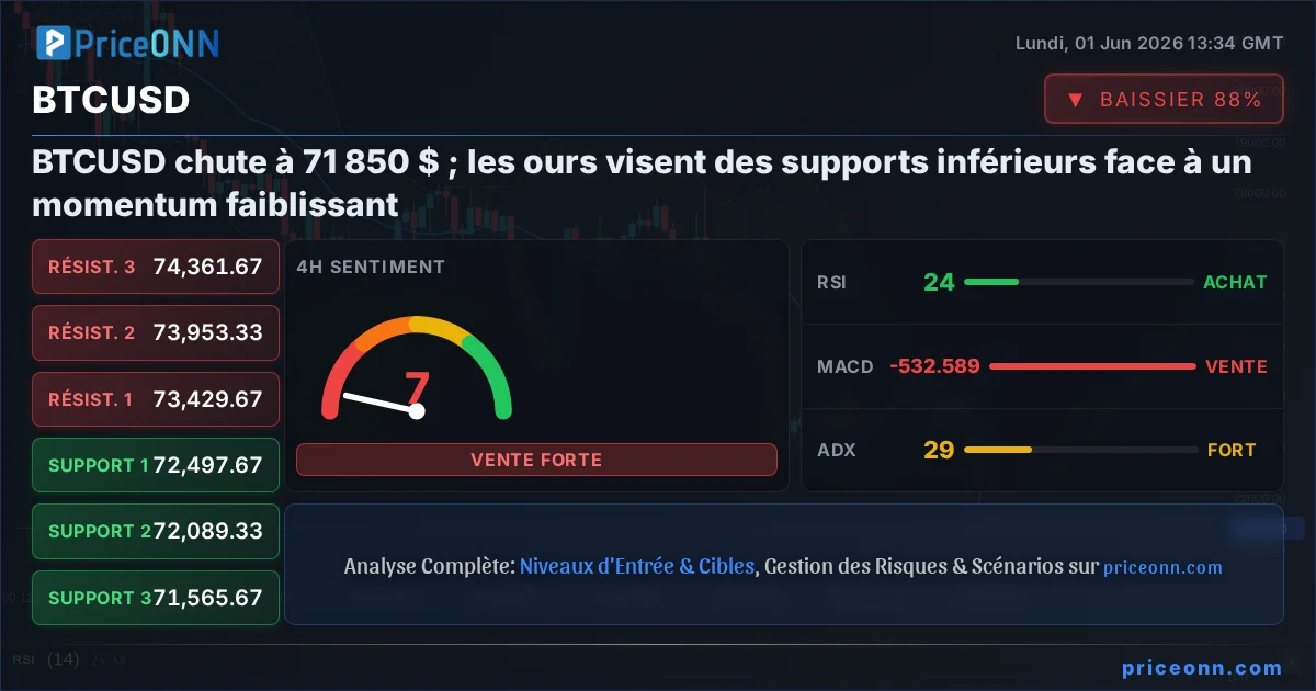 BTCUSD Analyse Technique | PriceONN