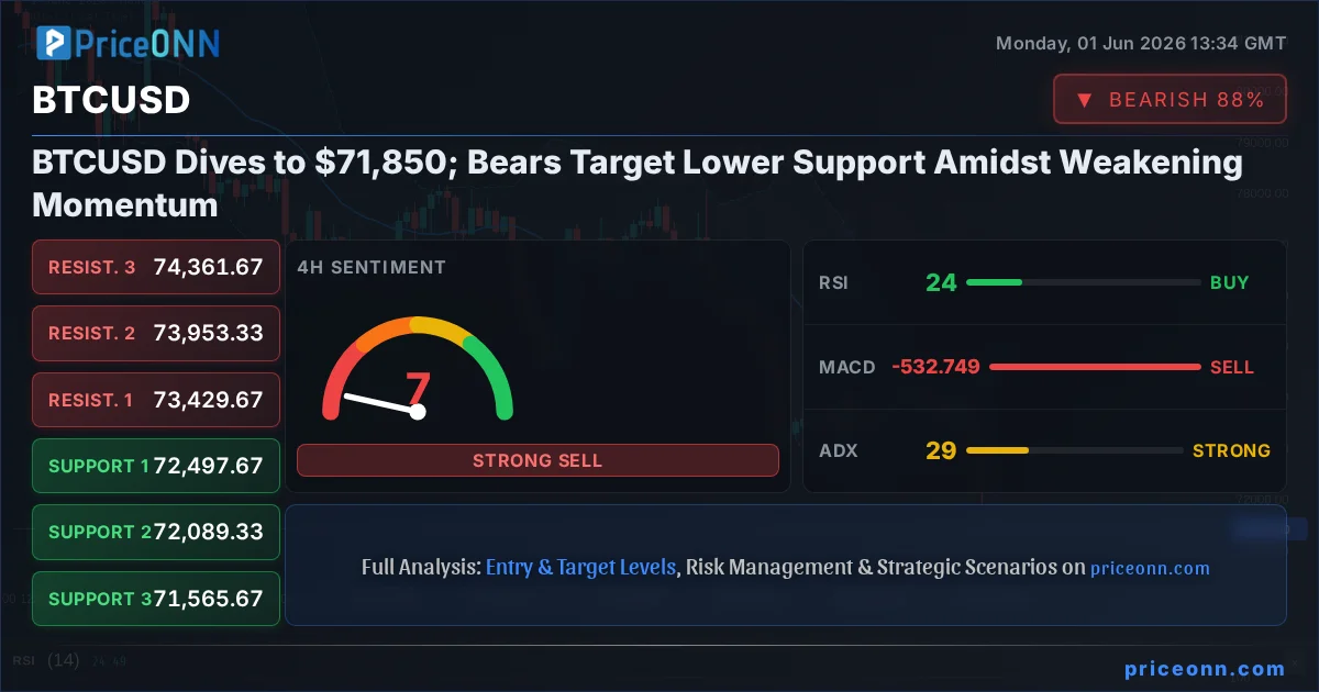 BTCUSD Technical Analysis | PriceONN