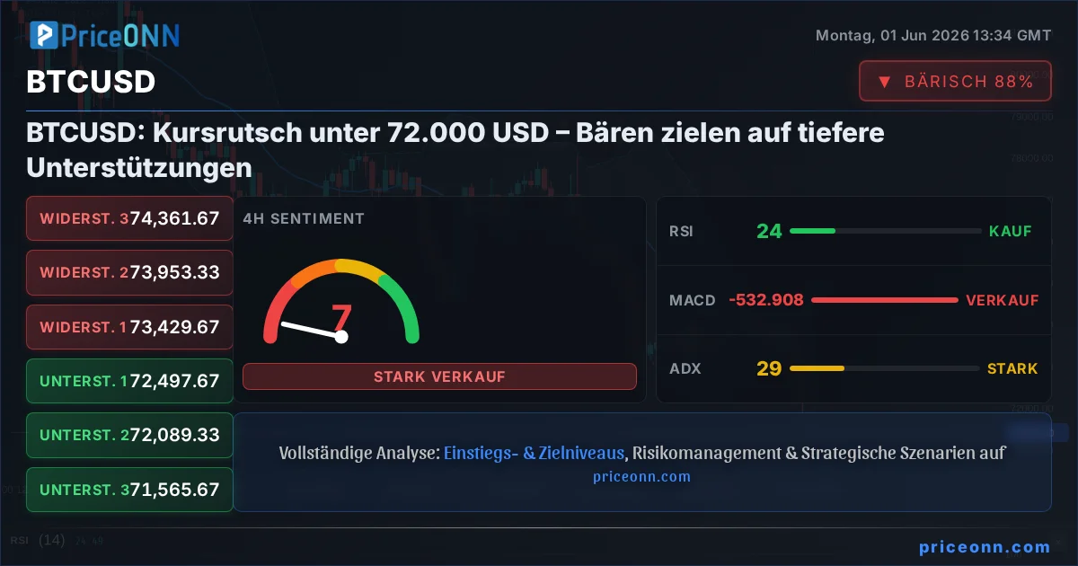 BTCUSD Technische Analyse | PriceONN