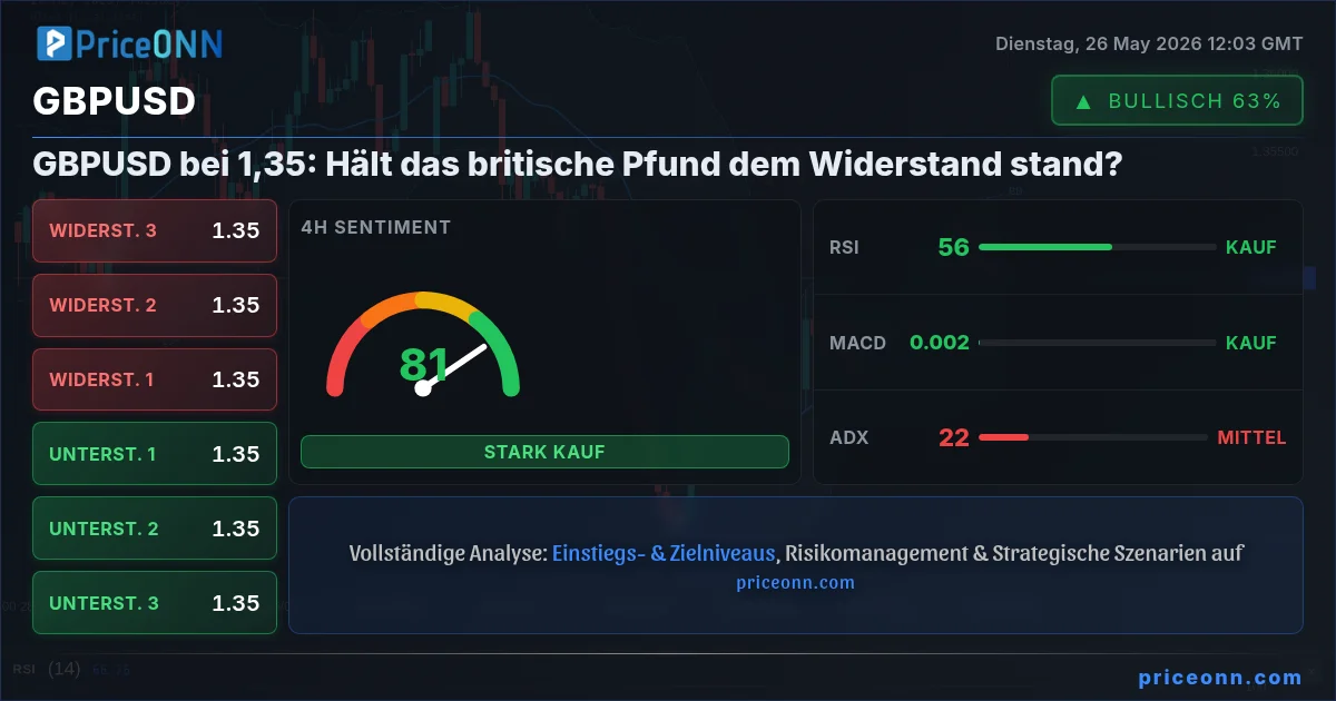 GBPUSD Technische Analyse | PriceONN