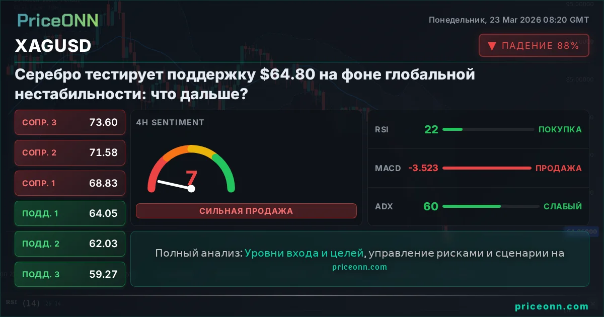 XAGUSD Технический Анализ | PriceONN