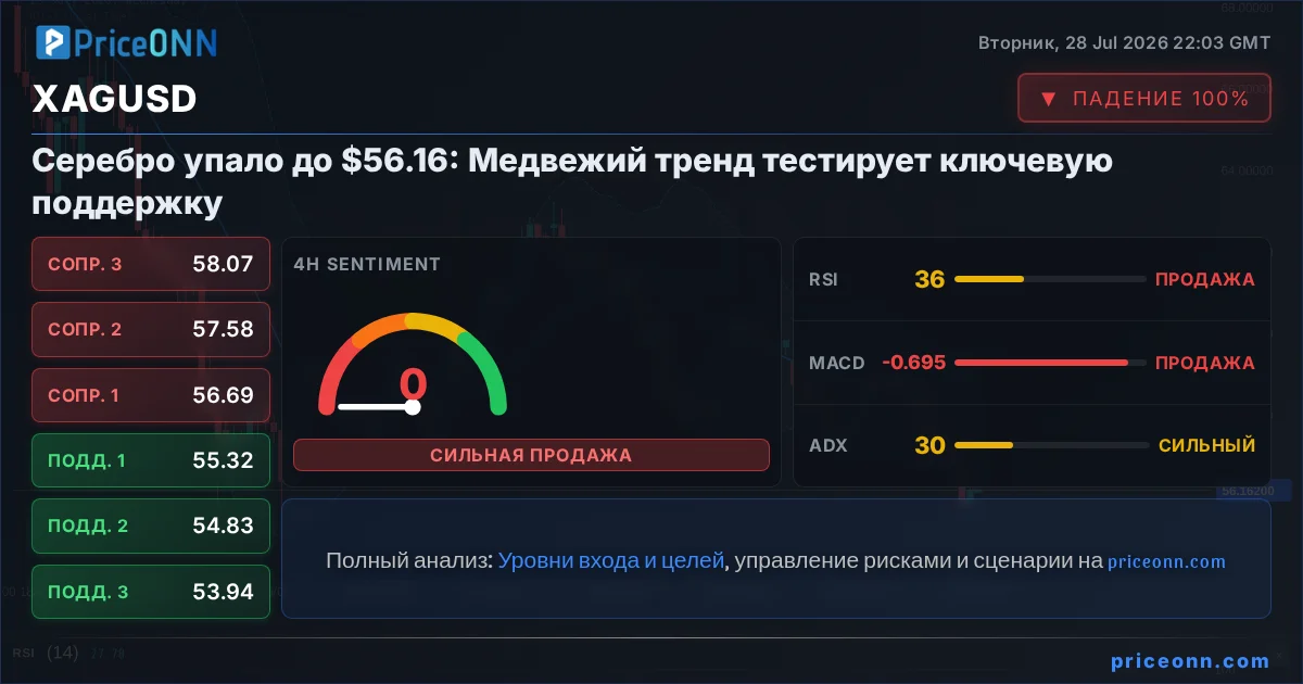 XAGUSD Технический Анализ | PriceONN