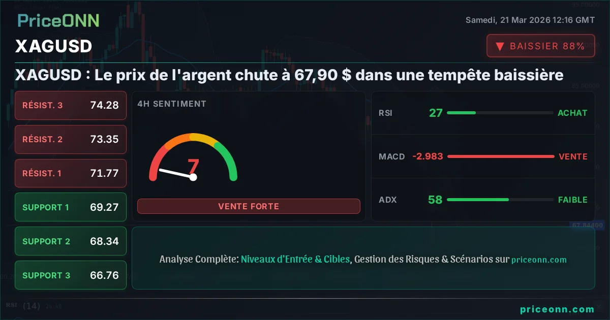 XAGUSD Analyse Technique | PriceONN