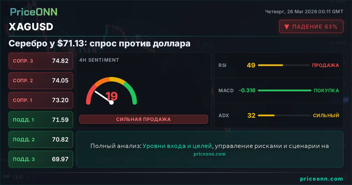 XAGUSD Технический Анализ | PriceONN