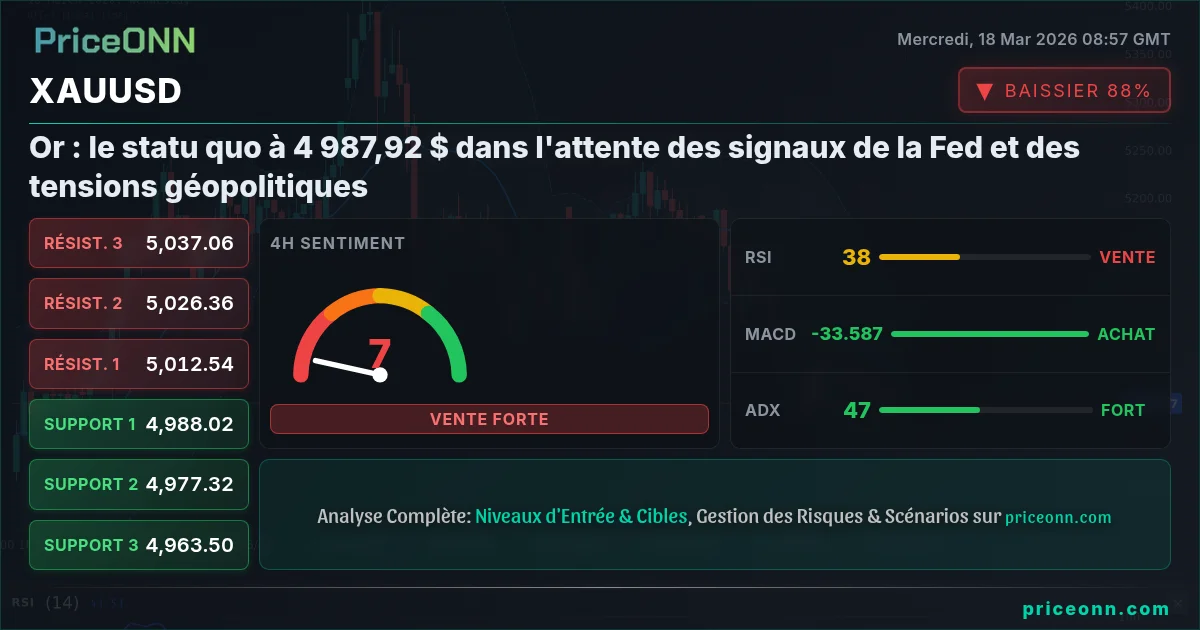 XAUUSD Analyse Technique | PriceONN