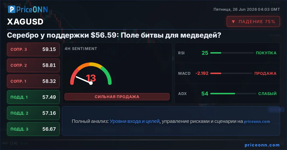 XAGUSD Технический Анализ | PriceONN