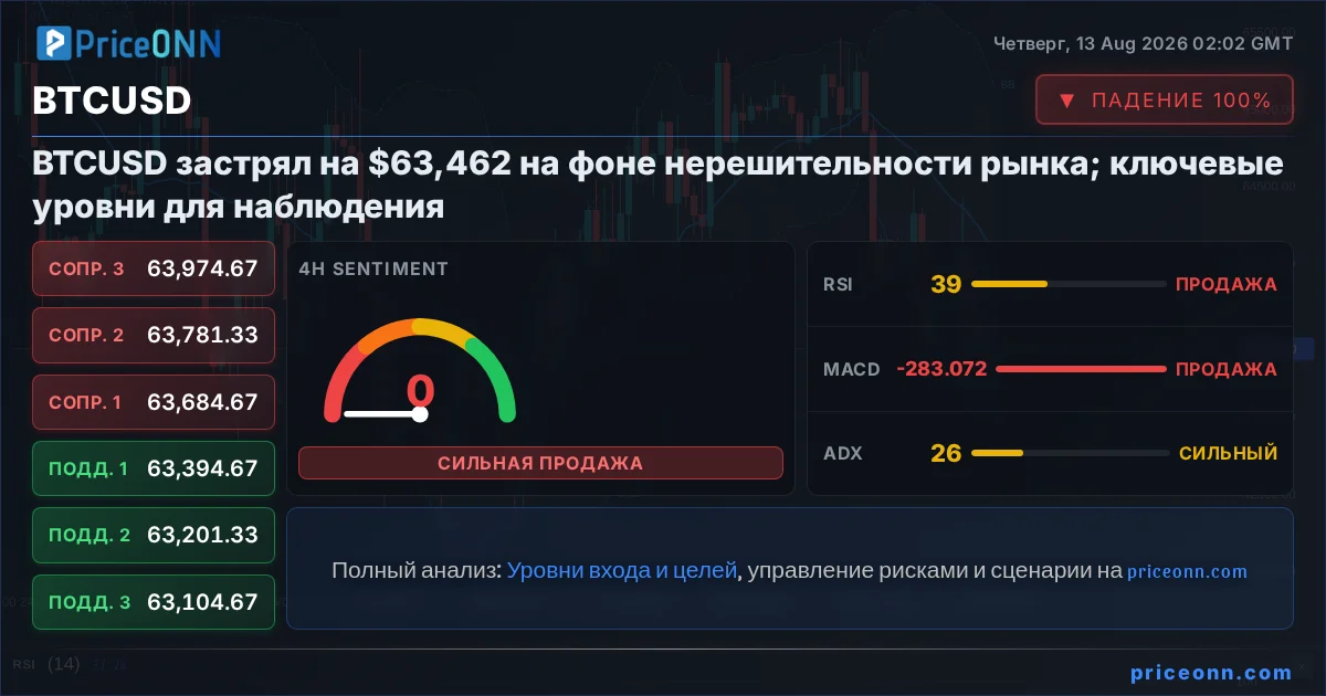 BTCUSD Технический Анализ | PriceONN