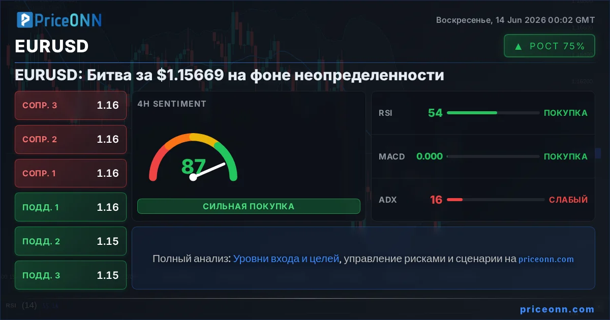 EURUSD Технический Анализ | PriceONN