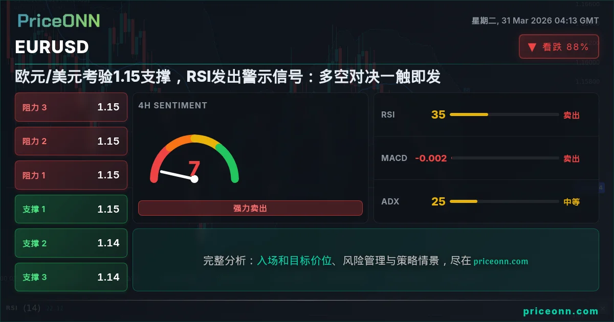 EURUSD 技术分析 | PriceONN