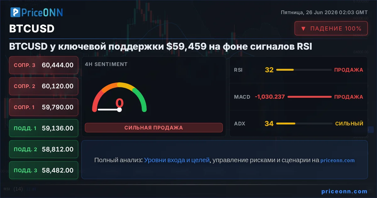 BTCUSD Технический Анализ | PriceONN