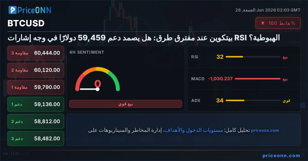 BTCUSD التحليل الفني | PriceONN