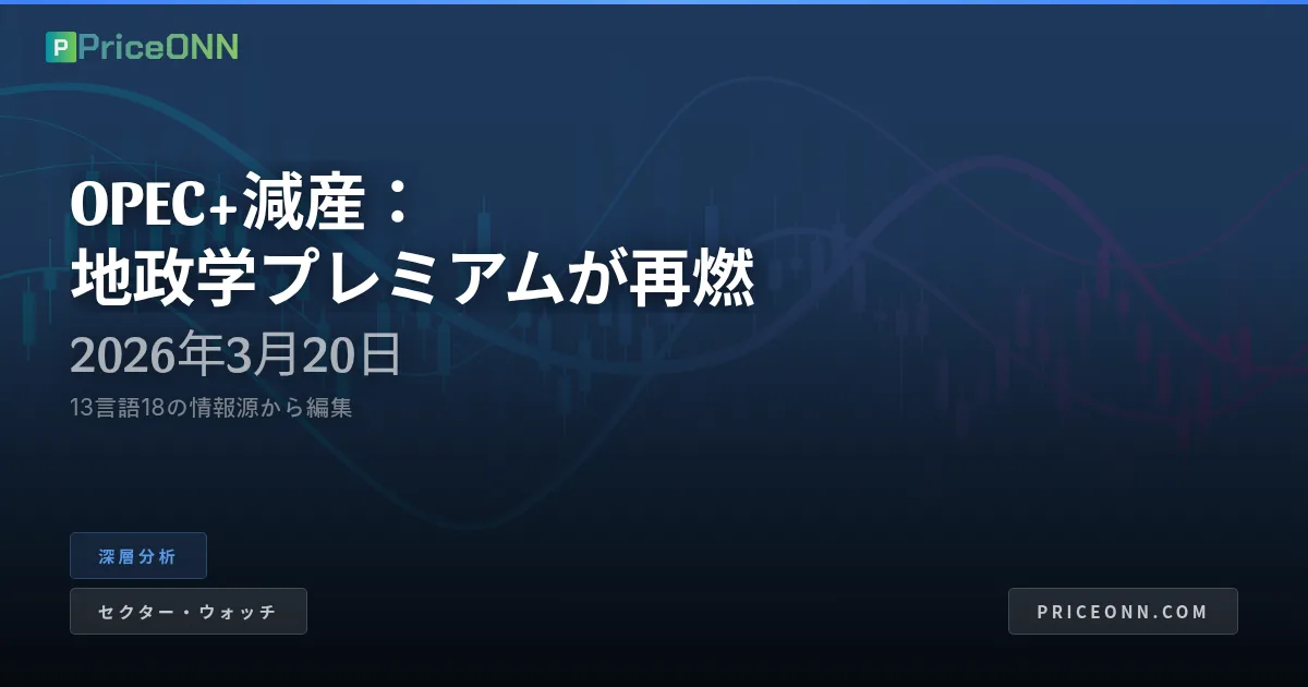 OPEC+が譲歩：地政学プレミアムが原油の物語を書き換える