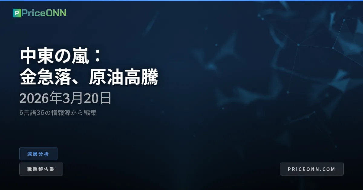 中東のるつぼ：金の急落、原油の高騰、そして分裂する世界秩序